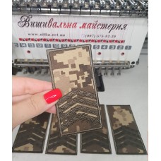 Шеврон звання Старший Сержант, колір тканини піксель, олива, мультікам