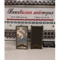 Шеврон звання Старший солдат, колір тканини піксель, олива, мультікам