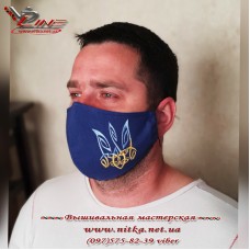 Маска багаторазова з партиотичною вишивкою