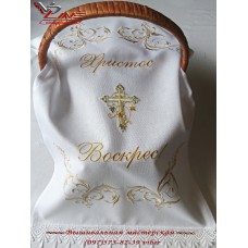 Рушник пасхальный «Нежность» в золотисто-песочных тонах