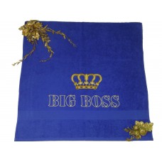 Махровое полотенце с вышивкой «BIG BOSS!»