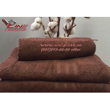 Махровое полотенце 420 г с бордюром Brownie коричневое